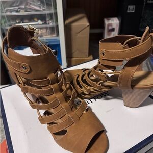 Brown Strappy Heeled Sandals